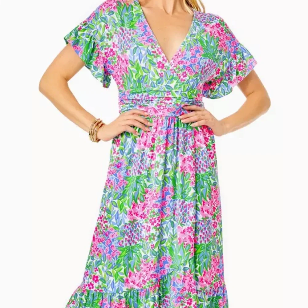 EUC Lily Pulitzer Juliet Ruffle MIDI Dress Wore Once To Church - Picture 7 of 11